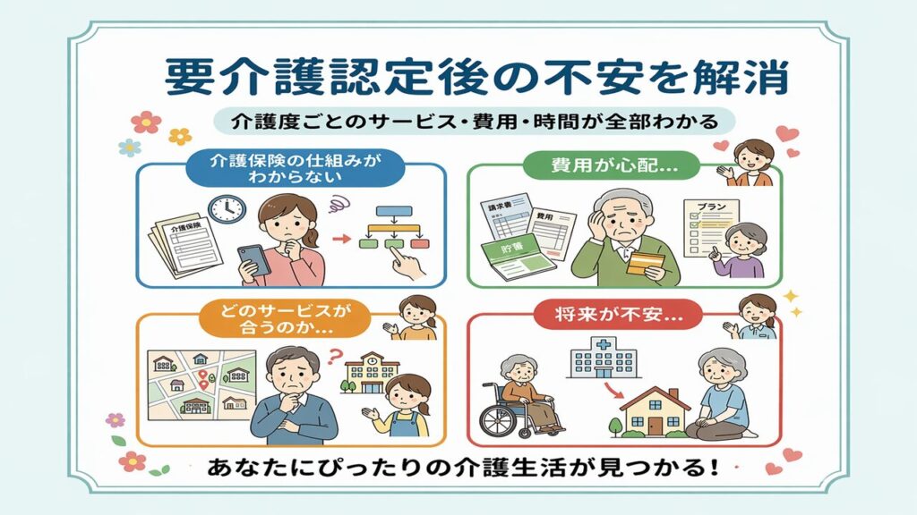 要介護認定は終わったけど、結果が不安、介護度でどう変わるの？そんな不安を社会福祉士・介護福祉士が分かりやすく解説して解消します。