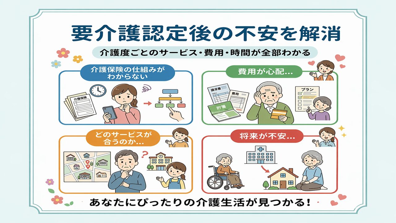 要介護認定は終わったけど、結果が不安、介護度でどう変わるの?そんな不安を社会福祉士・介護福祉士が分かりやすく解説して解消します。