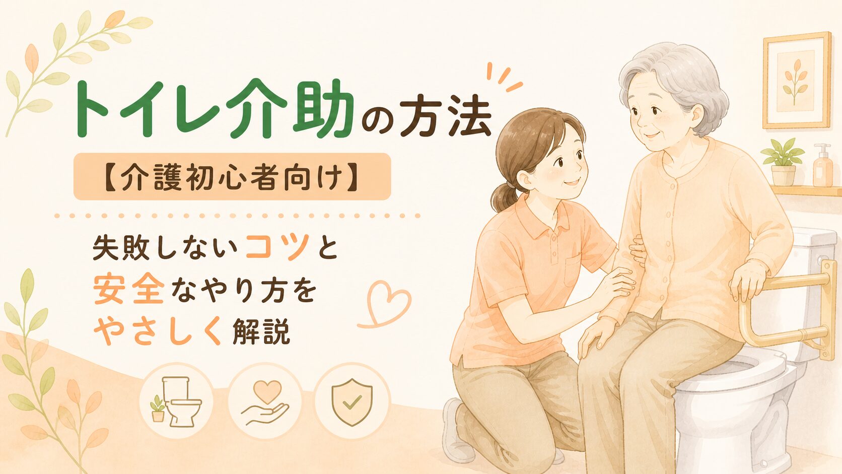 介護初心者向けにトイレ介助の方法とコツをわかりやすく解説します。