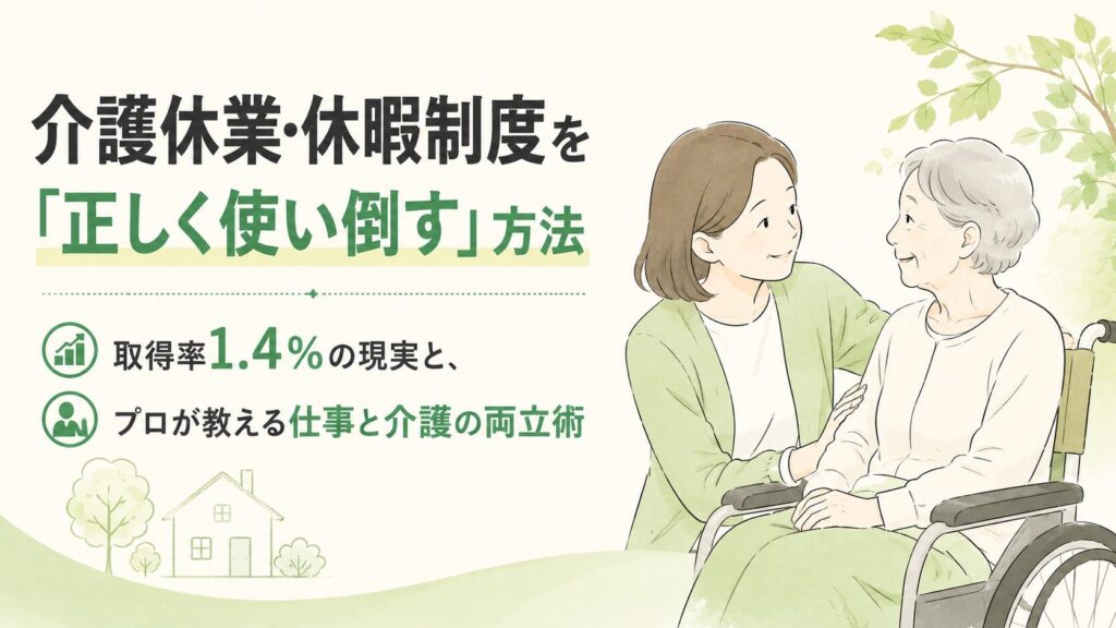 介護休業・休暇制度を上手に使う方法について詳しく解説する記事のアイキャッチ画像